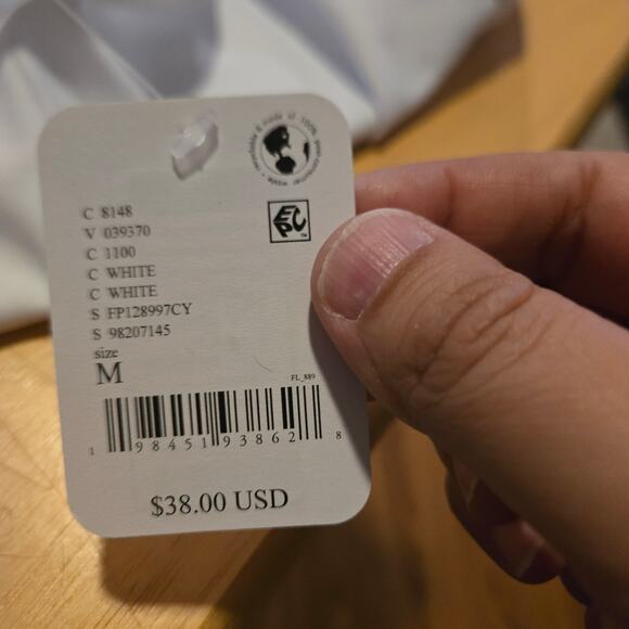 Free people top womens size medium white still here halter cami plunge neckline - Picture 5 of 6